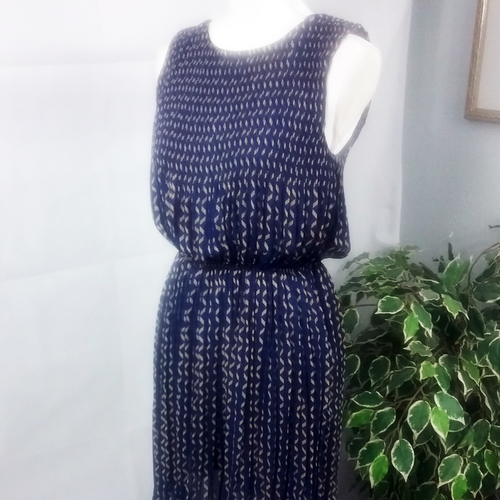 Joe Fresh Blue & Gold Dress Medium